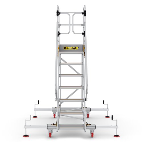 Extra Large Platform Safety Steps with Adjustable Stabilisers - 7 Tread