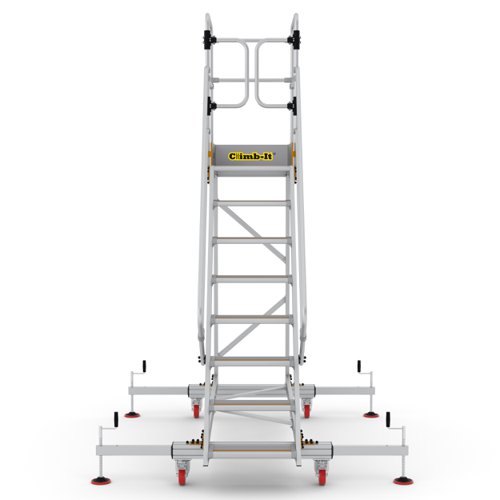 Extra Large Platform Safety Steps with Adjustable Stabilisers - 8 Tread