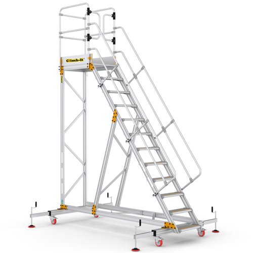 Extra Large Platform Safety Steps with Adjustable Stabilisers - 12 Tread