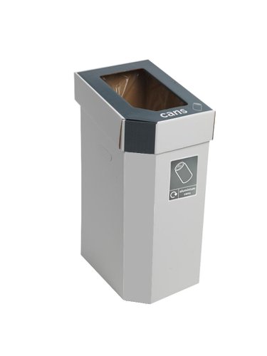 Cardboard Recycling Bin; Set of 5; 60L; White Body; Multiple Colours; Carboard