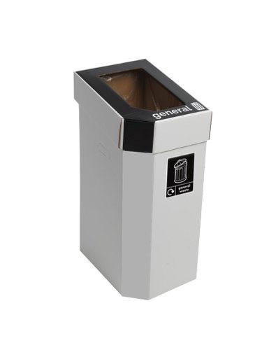 Cardboard Recycling Bin; Set of 5; 60L; White Body; Multiple Colours; Carboard CB030Z