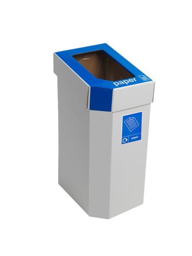 Cardboard Recycling Bin; Set of 5; 60L; White Body; Multiple Colours; Carboard