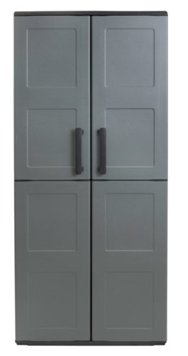 Utility Cupboard; 2 Doors; 3 Shelf; Two Tone Grey CLD1634