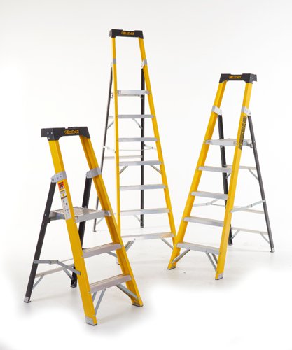 Climb-It® Glass Fibre Platform Stepladder; 6 Tread; 150kg; Yellow/Black