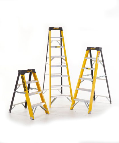 Climb-It® Glass Fibre Swingback Stepladder; 6 Tread; 150kg; Yellow/Black