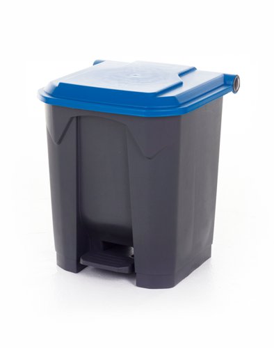 CPB30Z_Blue Lid | Ideal for where recycling & waste segregation is importantManufactured from high quality polypropyleneHygienic & easy to wipe cleanLarge pedal for easy operationConforms to EN 840