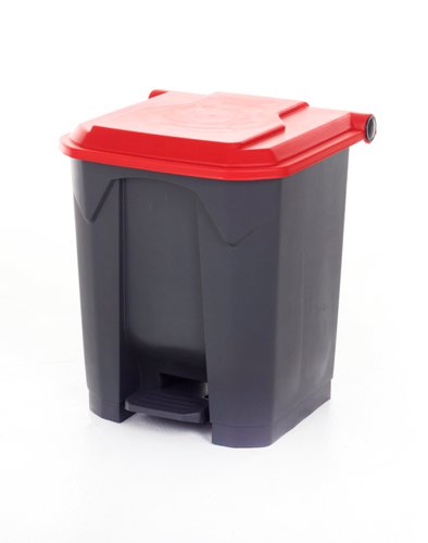 CPB30Z_Red Lid | Ideal for where recycling & waste segregation is importantManufactured from high quality polypropyleneHygienic & easy to wipe cleanLarge pedal for easy operationConforms to EN 840
