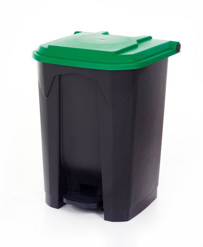 CPB50Z_Green Lid | Ideal for where recycling & waste segregation is importantManufactured from high quality polypropyleneHygienic & easy to wipe cleanLarge pedal for easy operationConforms to EN 840