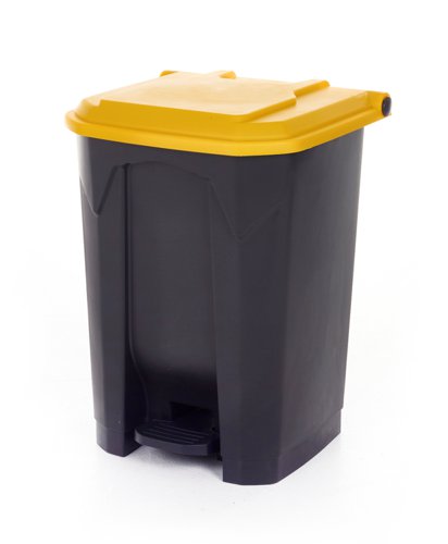 CPB50Z_Yellow Lid | Ideal for where recycling & waste segregation is importantManufactured from high quality polypropyleneHygienic & easy to wipe cleanLarge pedal for easy operationConforms to EN 840