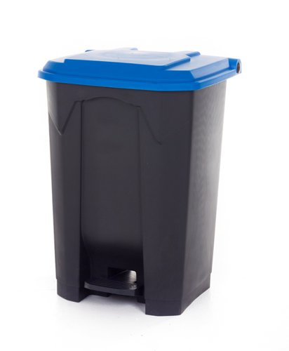CPB80Z_Blue Lid | Ideal for where recycling & waste segregation is importantManufactured from high quality polypropyleneHygienic & easy to wipe cleanLarge pedal for easy operationConforms to EN 840