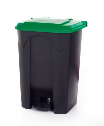 CPB80Z_Green Lid | Ideal for where recycling & waste segregation is importantManufactured from high quality polypropyleneHygienic & easy to wipe cleanLarge pedal for easy operationConforms to EN 840