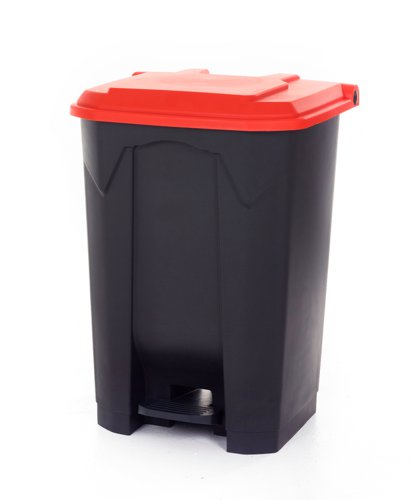 CPB80Z_Red Lid | Ideal for where recycling & waste segregation is importantManufactured from high quality polypropyleneHygienic & easy to wipe cleanLarge pedal for easy operationConforms to EN 840