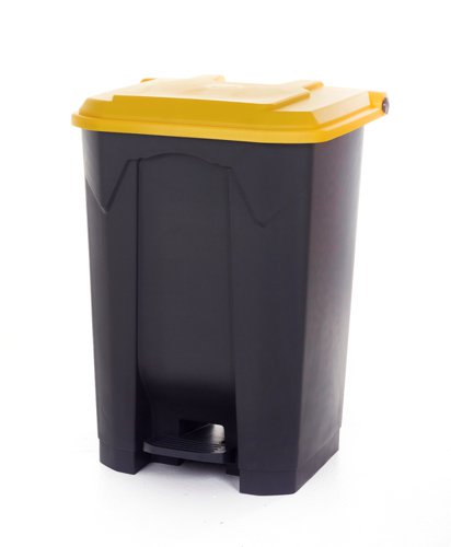 CPB80Z_Yellow Lid | Ideal for where recycling & waste segregation is importantManufactured from high quality polypropyleneHygienic & easy to wipe cleanLarge pedal for easy operationConforms to EN 840