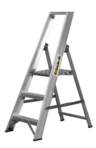 Climb-It® Aluminium Platform Stepladder; 3 Tread; 150kg; Silver