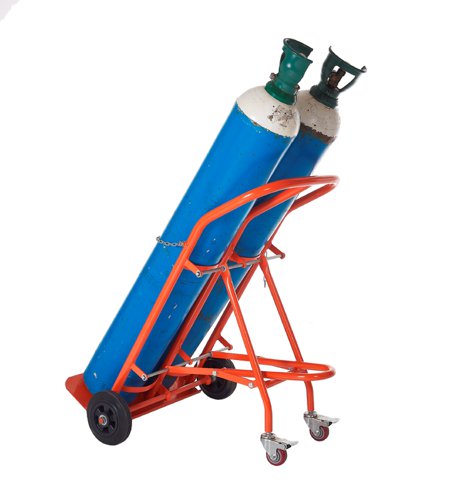 CTF20Y | Easily converts from a trolley to a 4 wheel trolley which gives extra support & stabilityDesigned to transport oxygen & acetylene cylindersComplete with chain to secure the cylinders to the trolleycarry oxygen & acetylene cylinders easily & safely