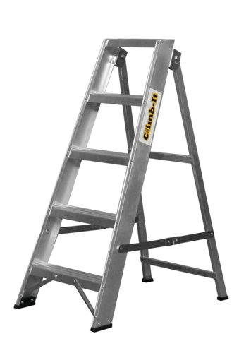 Climb-It® Aluminium Swingback Stepladder; 4 Tread; 150kg; Silver