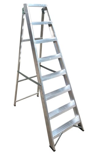 Climb-It® Aluminium Swingback Stepladder; 8 Tread; 150kg; Silver