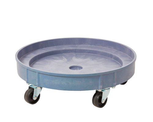 Plastic Drum Dolly; Holds 1 x 210L; 600mm dia; Grey