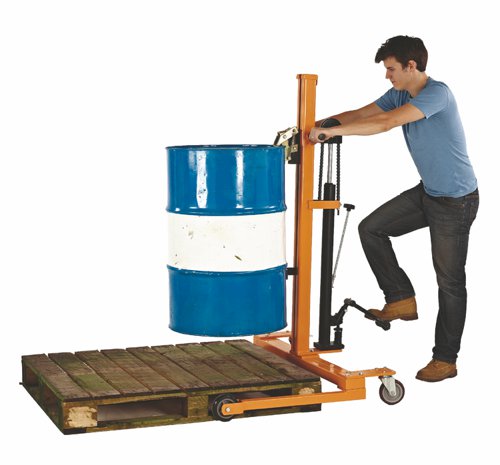 Designed to carry full or empty 210 litre steel drumsFoot operated hydaulic pumpThis unit smoothly lifts the drum which is held firm by the clampIdeal for moving drums from Euro & UK pallets