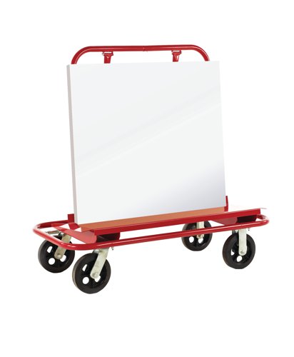 Heavy Duty Dry Wall Board Trolley; Fixed/Swivel Castors; Steel; 800kg; Burgundy