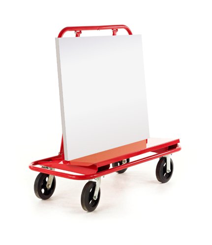 Heavy Duty Dry Wall Board Trolley; Fixed/Swivel Castors; Steel; 800kg; Burgundy | DWT80Y | GPC Industries Ltd