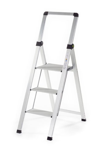 Climb-It® Slim Folding Step; 3 Tread; Aluminium; 150kg; Silver