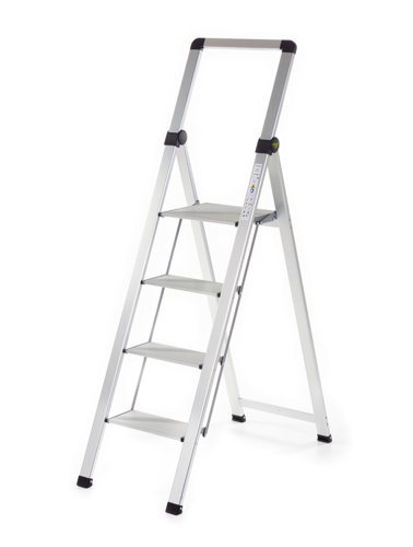 Climb-It® Slim Folding Step; 4 Tread; Aluminium; 150kg; Silver