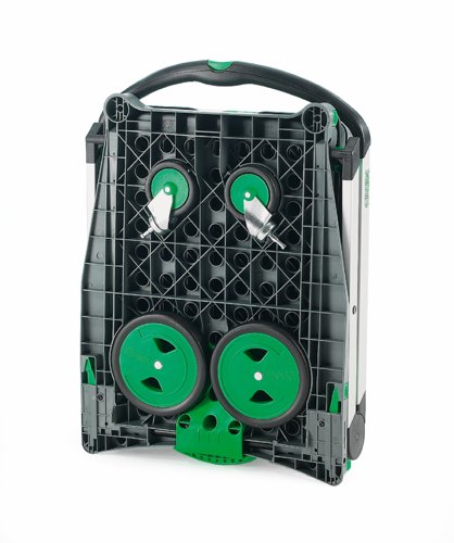 Clever Folding Trolley; c/w 1 Folding Box; Injected Moulded Plastic/Anodised Aluminium; 60kg; Grey/Black/Green GPC Industries Ltd