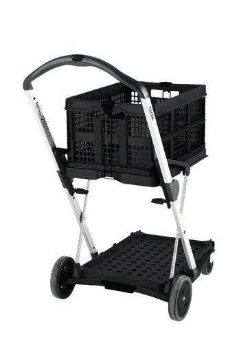 Clever Folding Trolley; c/w 2 Folding Boxes; Injected Moulded Plastic/Anodised Aluminium; 60kg; Black/Silver | GC058Y_Black&GC056Z BLACK | GPC Industries Ltd