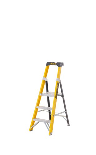 Climb-It® Glass Fibre Platform Stepladder; 3 Tread; 150kg; Yellow/Black