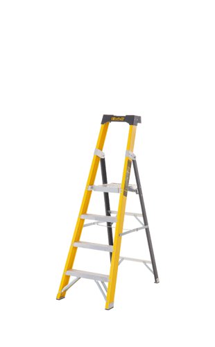 Climb-It® Glass Fibre Platform Stepladder; 4 Tread; 150kg; Yellow/Black