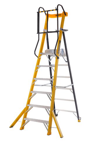 Climb-It® Glass Fibre Podium Step; 6 Tread; 150kg; Yellow/Black