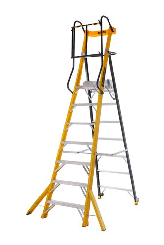Climb-It® Glass Fibre Podium Step; 7 Tread; 150kg; Yellow/Black