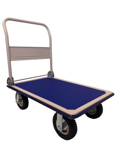 Large Folding Trolley; 907 x 608 x 925; Fixed/Swivel Wheel/Castors; Steel; 350kg; Light Grey/Blue  GI009P