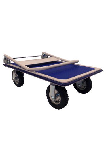 Large Folding Trolley; 907 x 608 x 925; Fixed/Swivel Wheel/Castors; Steel; 350kg; Light Grey/Blue | GI009P | GPC Industries Ltd