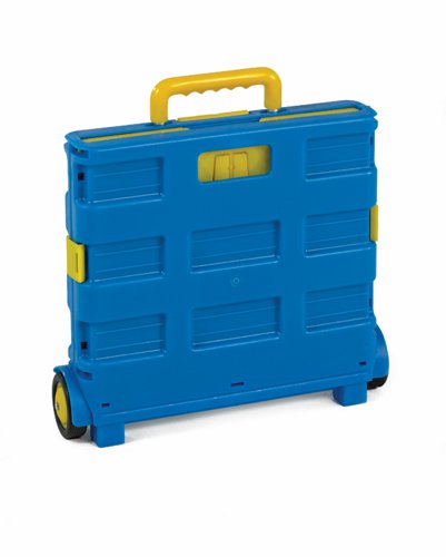 Proplaz® Folding Box Truck; Fixed Wheels; Plastic; 25kg; Blue/Yellow GI040Y