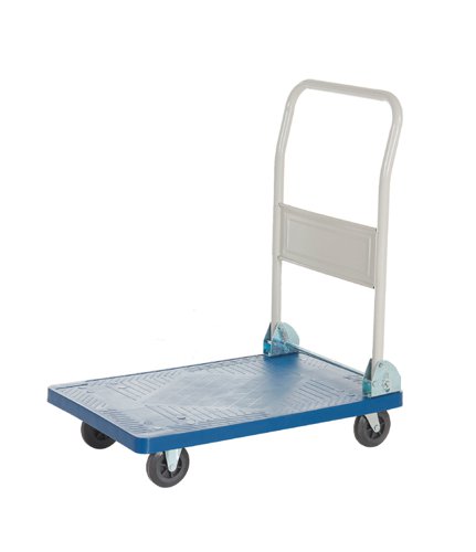 Folding Platform Trolley; 710 x 460 x 825; Fixed/Swivel Castors; Steel/Plastic; 120kg; Blue  GI152Y