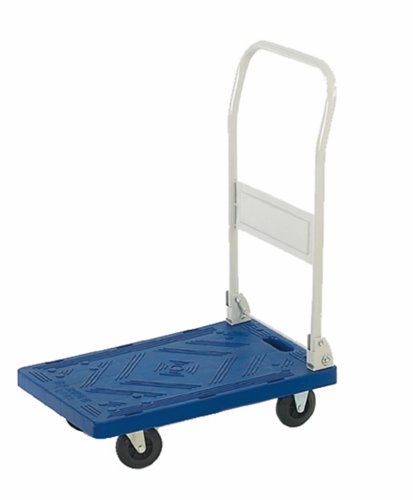 Folding Platform Trolley; 600 x 385 x 820; Fixed/Swivel Castors; Steel/Plastic; 120kg; Blue