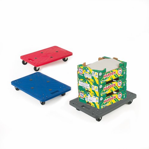Mini Platform Dolly; 600 x 400 x 110; Swivel Castors; Injected Moulded Plastic; 100kg; Red  GI154Y_Red