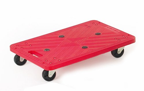 Mini Platform Dolly; 600 x 400 x 110; Swivel Castors; Injected Moulded Plastic; 100kg; Red