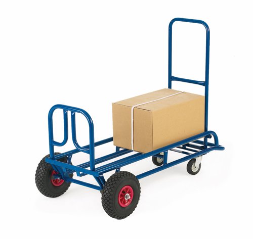 Two Way Cargo Truck; Fixed/Swivel Wheels; Steel; 150kg; Blue