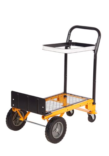 Three Position Truck with Bag Holder; Fixed/Swivel Wheels; Steel; 80kg; Black/Yellow  GI354Y