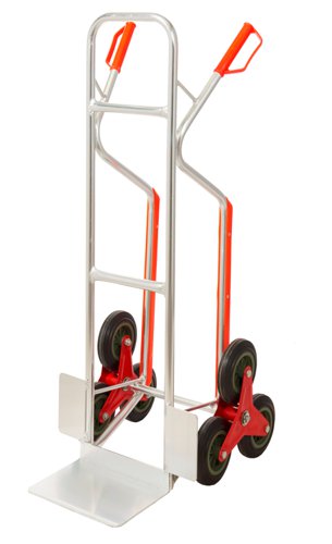 Stairclimber with Skids; 3 Star Wheels; Aluminium; 60/150kg; Silver