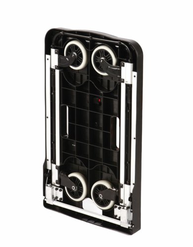 Foldaway Platform Trolley with 1 Folding Box; Plastic/Aluminium; 120kg; Black/Grey  GI393Y