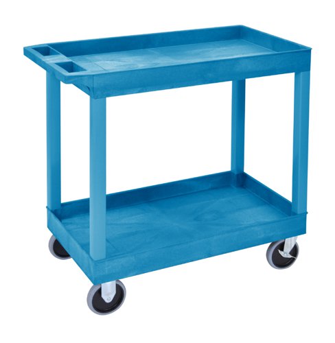 Super Strength® Multi Purpose Trolley; 2 Storage Trays; 895 x 457 x 920; Swivel (x2 Braked)Castors; Polyethylene; 180kg; Blue
