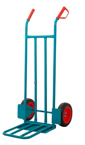 Apollo Heavy Duty Sack Truck; Folding Toe; Puncture Proof Wheels; Steel; up to 250kg; Teal  GI704R
