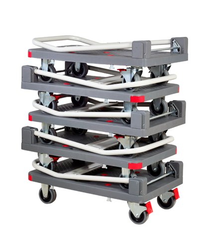 Pro-Dek Heavy Duty Folding Platform Trolley; 740 x 468 x 930; 'QuietCastors'; Steel/Plastic; 200kg; Grey/White/Red GPC Industries Ltd