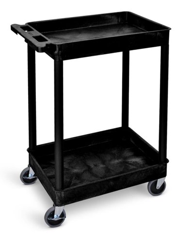 GI927L | 2 Storage TraysSuper Strong Polyethylene Moulded TrolleysEasy to clean - will not rust, dent or chipIdeal for workshops, storerooms, warehouses, automotive, electronics,  chemical & pharmaceutical industriesManufactured from a non conductive polyethylene which will not pass an electrical current & is unaffected by battery acid, solvents & cleaning solutions10 Year Guarantee