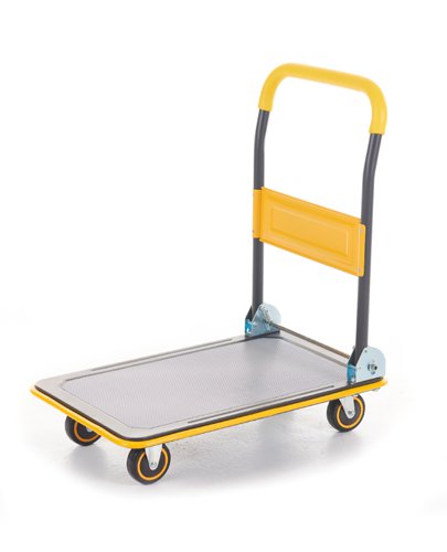 Deluxe Folding Trolley; 740 x 482 x 830; Fixed/Swivel Castors; Steel; 150kg; Yellow/Black/Grey GPC Industries Ltd