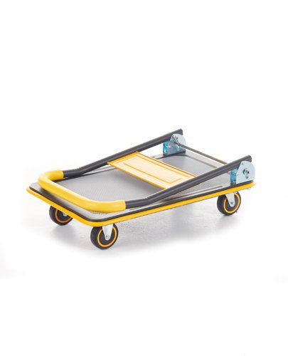 Deluxe Folding Trolley; 740 x 482 x 830; Fixed/Swivel Castors; Steel; 150kg; Yellow/Black/Grey